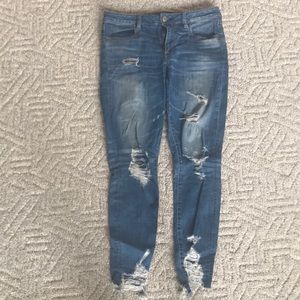 American eagle highest rise distressed skinny jean